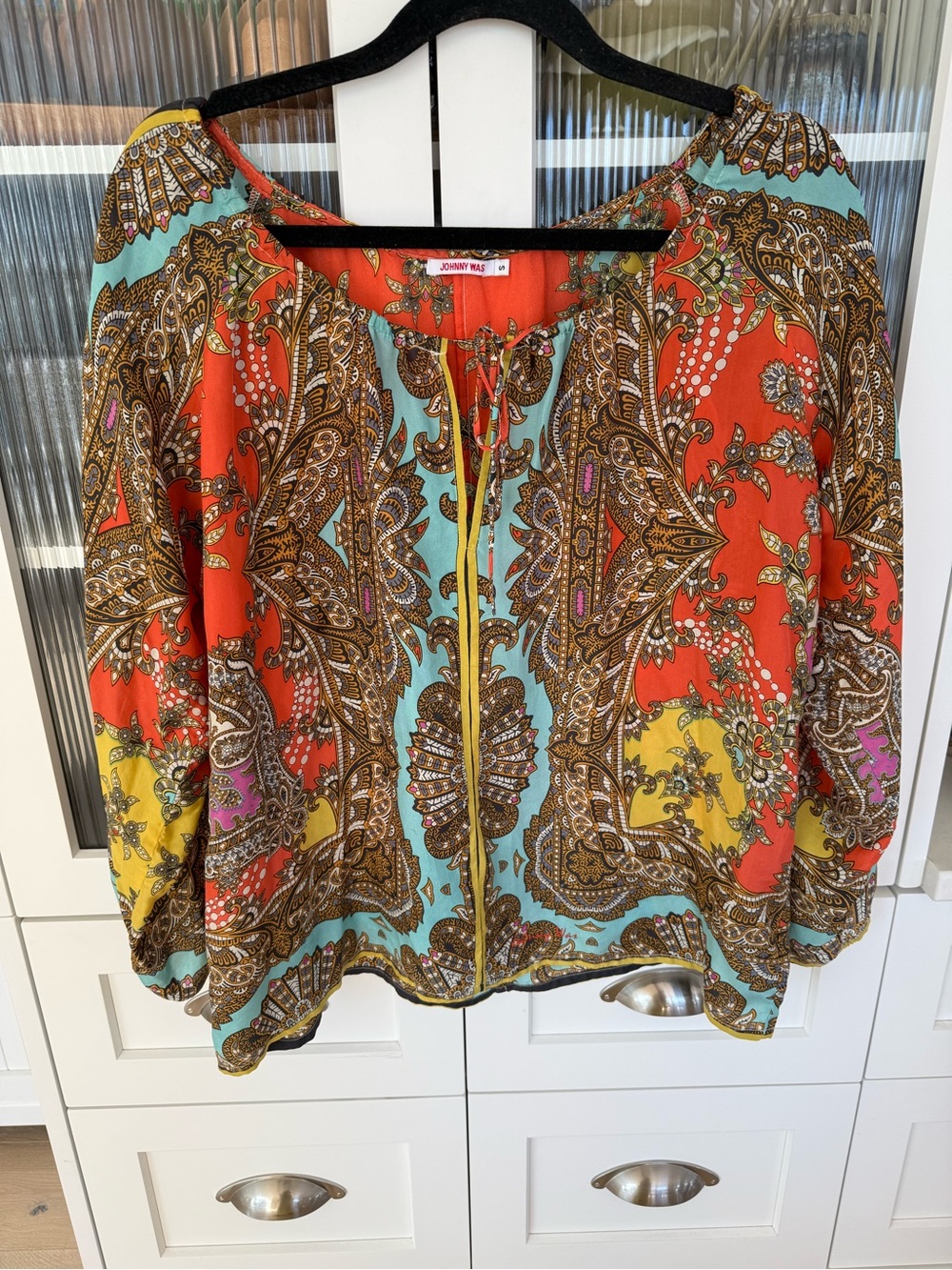 Johnny Was 100% silk Paisley Blouse